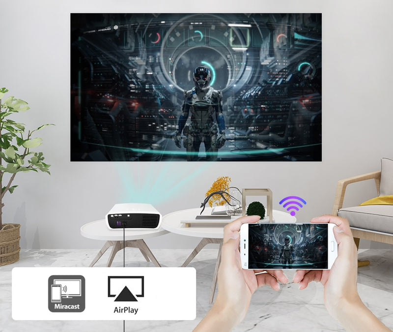 WZATCO C3 LED Projektor Android 10.0 WIFI Full HD 1080P 300 Zoll Großbildprojektor Heimkino Smart Video Beamer