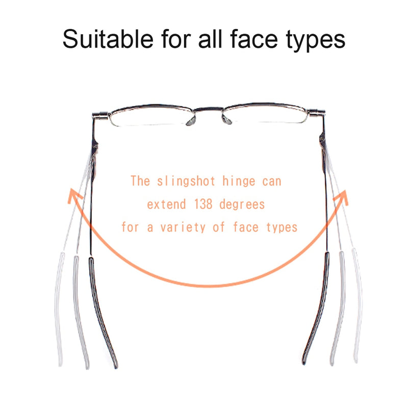 Slingshots Glasses Magnifying Glasses Progressive Reading Glasses for Men Women Foldable Full-Rim Frame Glasses Presbyopic