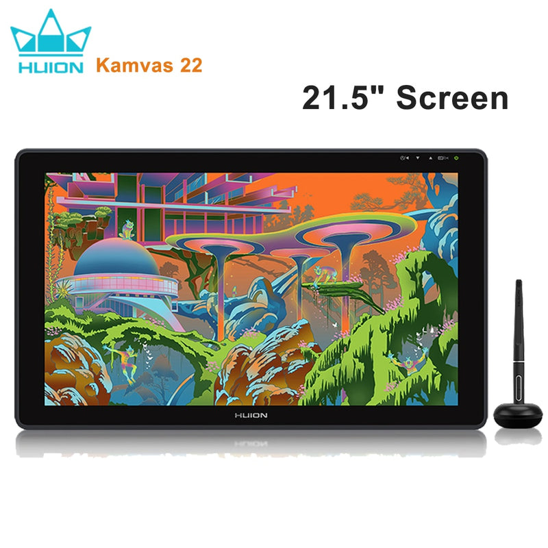 HUION Kamvas 22 Graphic Pen Tablet Monitor Pen Display 21.5 Inch Anti-glare Screen 120%s RGB Windows Mac And Android Device