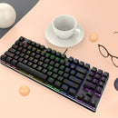 METOO Wired Gaming Mechanische Tastatur mit Hintergrundbeleuchtung, 89 Tasten, Anti-Ghosting, Blau, Rot, Braun, Schalter, Zahlentasten für Spiel, Laptop, PC, Russisch