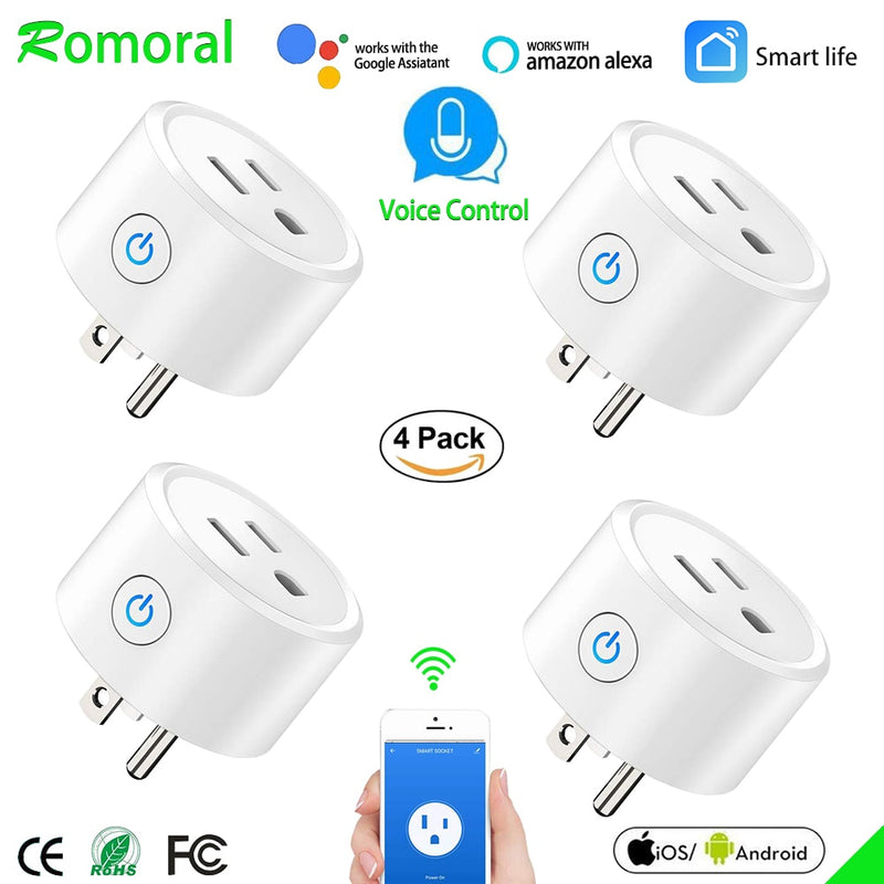 Smart Plug WiFi Mini Socket Smart Outlet, funktioniert mit Alexa und Google Home, kein Hub erforderlich, fernsteuern Sie Ihre Geräte