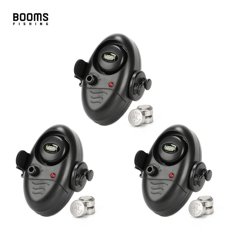 Booms Fishing E02 Bite Alarm Fishing Signalizator Carp Fish Indicator with LED / Sounds Battery Include 4 sets