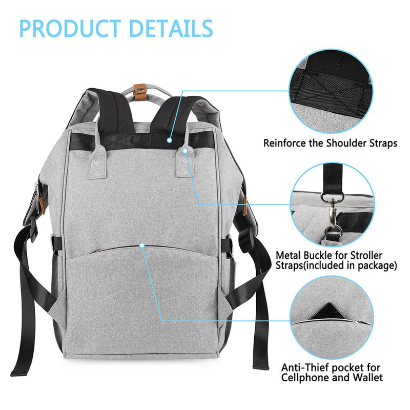 Wickeltasche Rucksack Wasserdichte Reisewindeltaschen, Windeltasche mit großer Kapazität, stilvoll und langlebig für Babypflegetasche