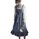 Delantales de cocina de lino y algodón Retro para mujer