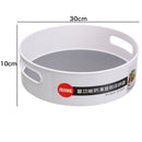 360 drehbares Tablett, Küchen-Aufbewahrungsbehälter für Gewürzgläser, Lebensmittel, Snack-Tablett, Badezimmer-Tablett, rutschfeste Snack-Trocken-Aufbewahrungsplatte