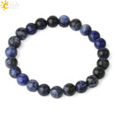 CSJA, pulseras de hilo de piedras naturales de 8mm, pulsera elástica curativa con cuentas redondas de un solo Color para mujer, joyería Simple de moda G432