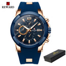 Reloj de recompensa para hombre, relojes impermeables de esfera grande de silicona, reloj de pulsera deportivo de cuarzo para hombre, cronógrafo, marca de lujo superior, reloj Masculino