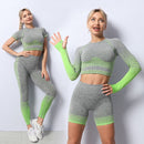 Women 2/3/5pcs Yoga Set Running Seamless Gym Workout Short Sleeve+Top Sport+Leggings+shorts+bra Fitness Suit Yoga Suit