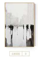 100% handgemaltes abstraktes britisches Ölgemälde moderne Leinwandmalerei Wandbilder für Wohnzimmer Wohnkultur schwarz weiß Kunst