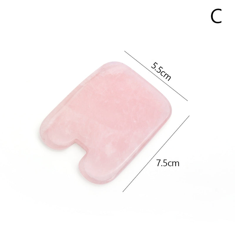 Natural Rose Quartz Jade Gua sha Stone Board Massage Gua Sha Scrapers Board Plate Jade Face Massage Tool For Face Neck Back Body