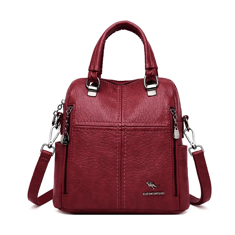 LANYIBAIGE New Women Backpack Multifunction Bags Designer High Quality Leather Women Crossbody Bag  School Bags Travel Backpacks