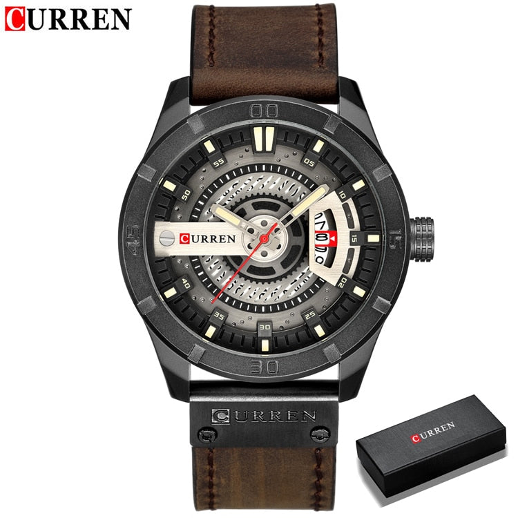 CURREN, moda novedosa, relojes creativos, reloj de pulsera deportivo de cuarzo militar informal, fecha de visualización, reloj Masculino, reloj Hodinky Masculino