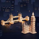 Robotime Rolife DIY 3D Tower Bridge Big Ben Berühmte Gebäude Holzpuzzle Spiel Einfache Montage Spielzeug Geschenk für Kinder Teenager Erwachsene