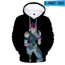 Die neuesten 3D Hisoka Hoodies Sweatshirts Männer Frauen Hoodie Mode Herbst 3D Comic Hisoka Jungen Mädchen Schwarz + Weiß Pullover