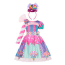 2022 neue Mode Baby Mädchen Candy Kleid Kinder Halloween Party Kostüm Bunte Ballkleid 2-12 Jahre Kinder Kleidung