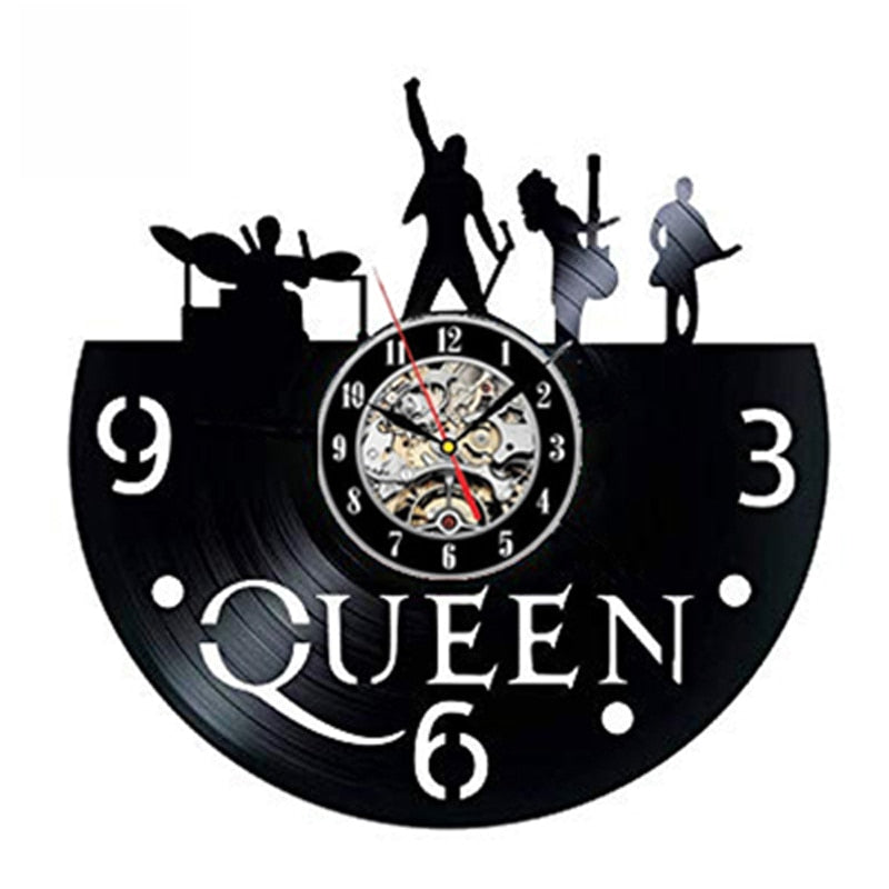 Queen Rock Band Wanduhr, modernes Design, Musikthema, klassische Schallplattenuhren, Wanduhr, Kunst, Heimdekoration, Geschenke für Musiker