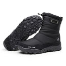 Botas de nieve para hombre, zapatos de senderismo, botas impermeables de invierno con piel, zapatos de invierno antideslizantes para exteriores, botas para hombre, plataforma gruesa de felpa cálida