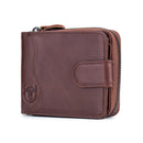 BULLCAPTAIN Herren-Ledergeldbörse Business-Geldbörsen Multifunktion Multifunktionaler Visitenkartenhalter Kleine Kartenbox