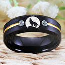Tungsten Wolf Rings For Men Lone Wolf Howling Moon Ring Men&