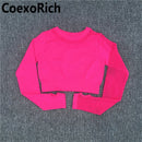 Conjunto de Yoga para mujer, ropa de gimnasio, traje deportivo, Top corto de manga larga calado sin costuras, mallas de entrenamiento de cintura alta, ropa deportiva