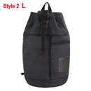 Male Tactical Bucket Canvas Backpack Letter Printing Large Capacity Military Army Bags Outdoor Travel Climbing Round Bag XA678WD