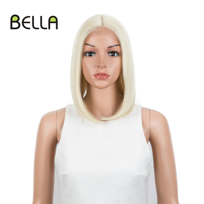 Bella Bob Wig Synthetic Lace Wig Short Blonde Bob Pink 613 Red Lemon Lace Short Hair 10-13 Inch Wigs For Women Lolita Cosplay