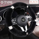 Karcle Flauschige Lenkradabdeckung mit Bling-Strasssteinen Diamantpelz-Pelz-Auto-Lenkungsabdeckungen Universal 38 cm für Frauen Mädchen