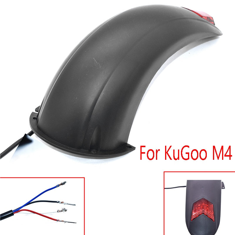 Electric Scooter Fender with Taillight Scooter Wings Rear Mud Guard Support Protection 10 inch Kugoo M4 Kick Scooter Fenders