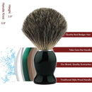 Shaving Brush and Razor Set, Best Badger Hair Black Wood Handle Barber Safety Razor and Holder Stand for Men&