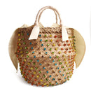 Artmomo Woven Crystal Embellished Tote Bag Rainbow Bucket Bag Damen Umhängetaschen Beste Handtaschen 2020 Geldbörsen Diamanttaschen