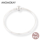 Anomokay nuevo 100% Plata de Ley 925 lindo pequeño León brazaletes pulseras para niños moda regalo de cumpleaños S925 joyería de plata