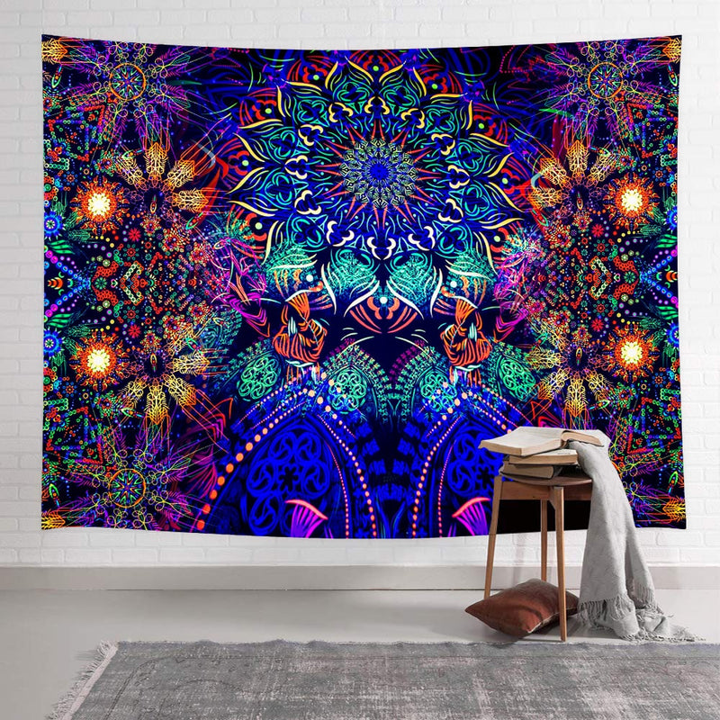 Simsant Trippy Sea Tapestry Hippie Fish and Jellyfish Summer Art Wall Hanging Tapestries for Living Room Home Decor Banner