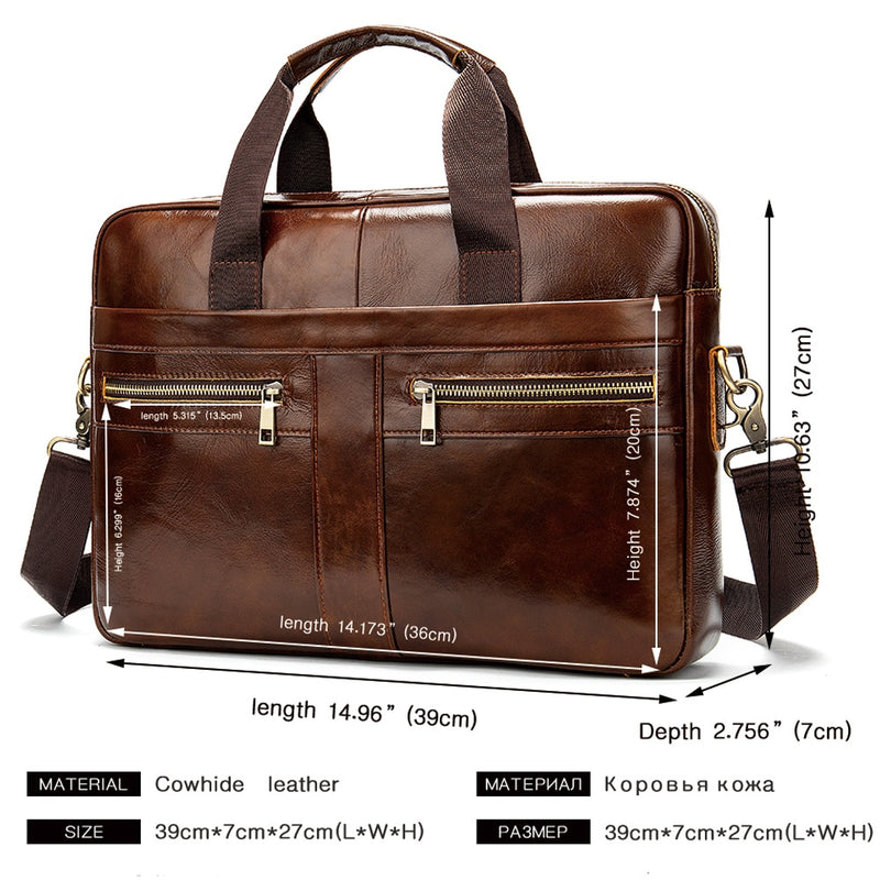 WESTAL Bag men&#39;s Genuine Leather briefcase Male man laptop bag natural Leather for men Messenger bags men&#39;s briefcases 2019