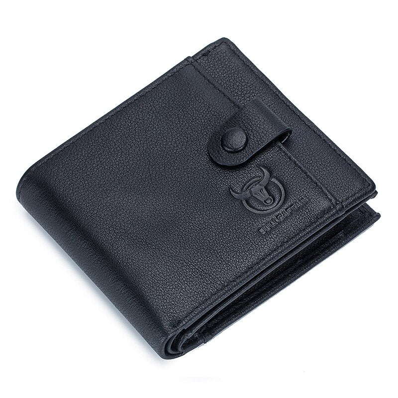 BULLCAPTAIN Genuine Leather Men's Wallet Coin Purse Small Wallet Retro Short Wallet British Casual Multifunction Wallet