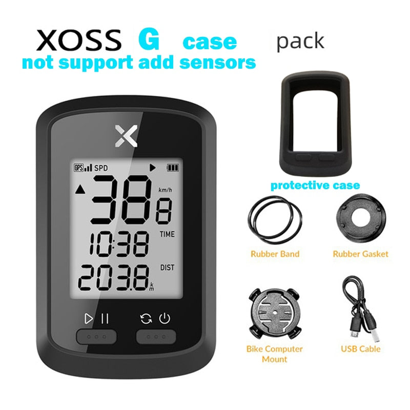 XOSS Fahrradcomputer G+ Wireless GPS Tacho wasserdicht Rennrad MTB Fahrrad Bluetooth ANT+ mit Trittfrequenz Fahrradcomputer