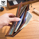 BULLCAPTAIN RFID-blockierende Herren-Ledergeldbörse Bifold Slim Wallet Multi-Card-Kartenhalter ID Wallet QB 05