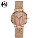 Relojes de mujer, nuevas estrellas Flash, acero inoxidable, malla de oro rosa, relojes de pulsera impermeables de cuarzo simples e informales únicos, gran oferta