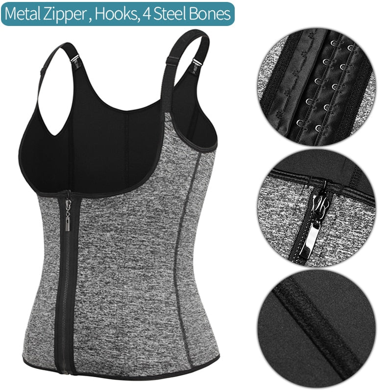 Körperformen Neopren Sauna Schweißweste Taillentrainer Abnehmen Trimmer Fitness Korsett Workout Thermo Modellierband Shapewear