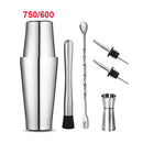 UPORS Edelstahl-Cocktail-Set 550 ml/750 ml Cocktail-Shaker-Set mit Stößel, Jigger, Barlöffel, Eiszange, Barkeeper-Kit, Bar-Set