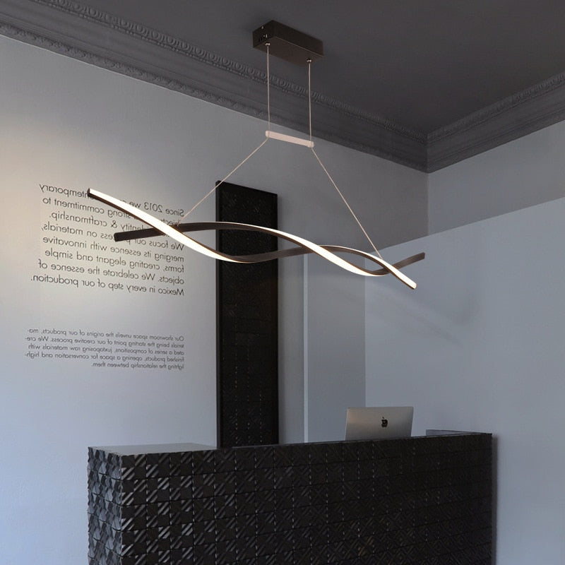 Candelabro Led moderno minimalista NEO Gleam negro mate o gris para sala de estar, comedor, cocina, habitación, candelabro montado en superficie