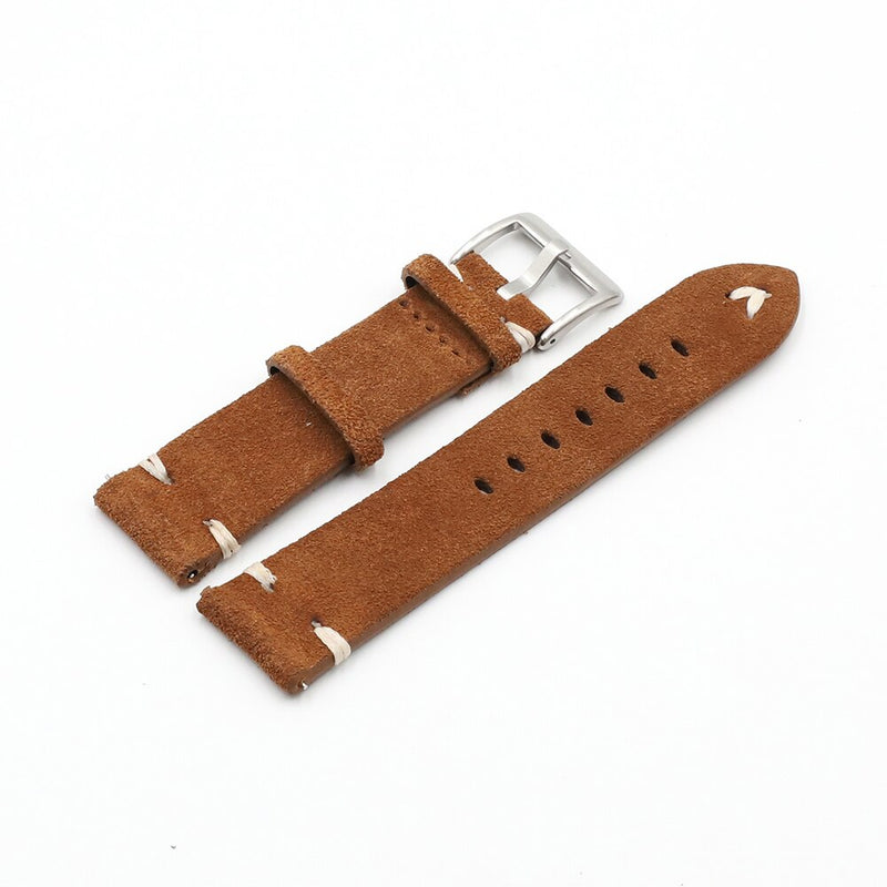 Retro Camouflage Suede Leather Watch Band Strap 18mm 20mm 22mm 24mm for Men Women Watch Belt Accessories Wrist Watch Bracelet