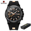 Reloj de recompensa para hombre, relojes impermeables de esfera grande de silicona, reloj de pulsera deportivo de cuarzo para hombre, cronógrafo, marca de lujo superior, reloj Masculino