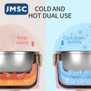 JMSC Food Warm Injection Heißwasserisolierung Kindergeschirr Edelstahl Geschirr Baby Sucker Futternapf Teller Nette Gadgets