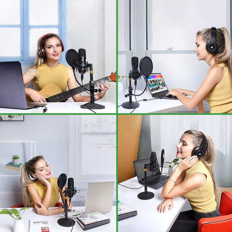 MAONO USB Microphone Kit  192KHZ/24BIT Professional Condenser Microfono Podcast Streaming Mic for YouTube Gaming Recording A04TC
