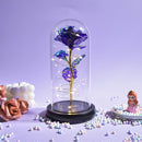 Weihnachtsgeschenk Schönheit und das Biest Konservierte Rosen im Glas Galaxy Rose Blume LED-Licht Kunstblume Geschenk für Frauen Mädchen