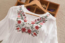 Sommer Frauen mexikanische bestickte Blumen Bauernbluse Vintage ethnische Tunika Boho Hippie Kleidung Tops Blusa Feminina