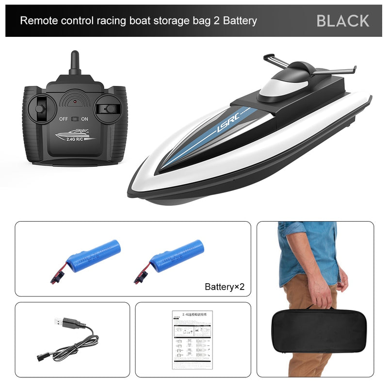 2.4G LSRC-B8 RC High Speed Racing Boat Waterproof Rechargeable Model Electric Radio Remote Control Speedboat Gifts Toys for boys