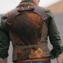 Woll-Tweed Herren Anzug Westen Viktorianisch Steampunk Cosplay Herren Weste mit Wildleder Gentleman Groomman Hochzeit Slim Fit Herren Gilet
