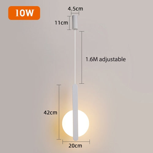 Modern Led Pendant Lights Bedside Bedroom Minimalist Hanging Lamps For Ceiling Background Wall Dining Room Suspension Luminaire