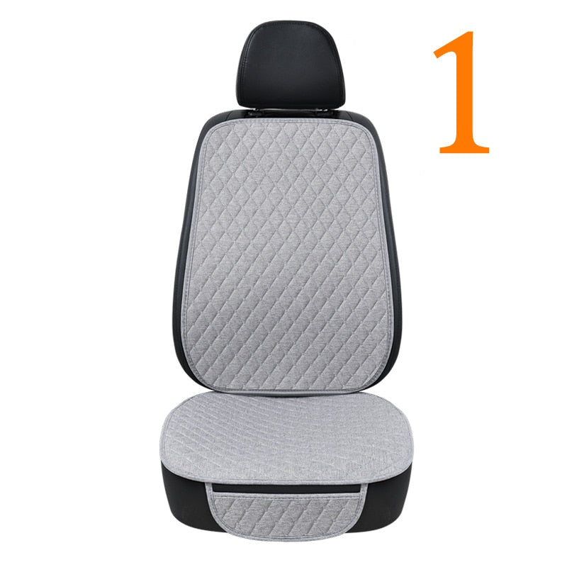 Funda protectora de verano para asiento de coche, cojín de asiento de lino para respaldo delantero y trasero de lino automático, almohadilla para Interior automotriz, camión, Suv, furgoneta